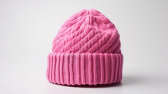 毛线帽子冬天粉色保暖毛线帽背景