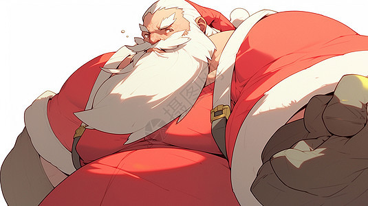 壮实的卡通圣诞老人图片