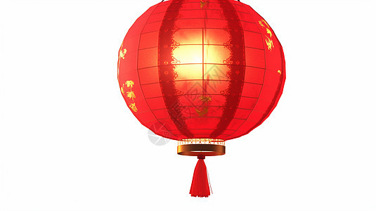 白色背景上喜庆的红色卡通灯笼背景图片