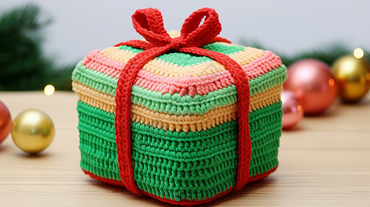 圣诞针织手工礼物盒图片