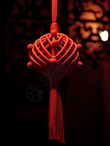 红绳编织喜庆的传统挂件图片
