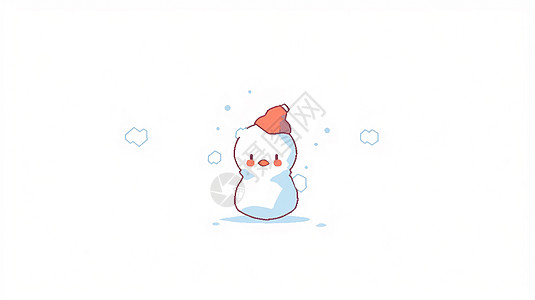 简约可爱的卡通小雪人高清图片