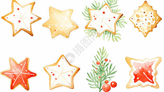 小星星造型可爱的饼干卡通元素图片