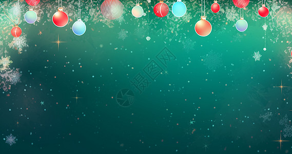 绿色漂亮的卡通圣诞背景背景图片