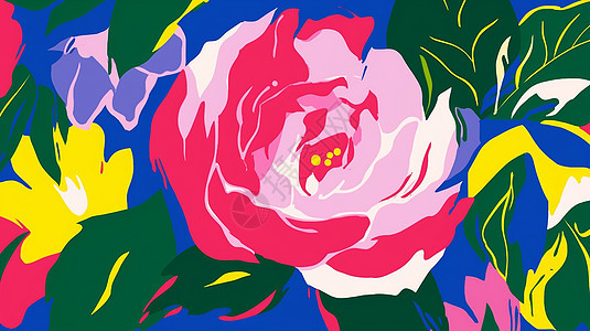彩色复古的玫瑰花朵图案背景图片