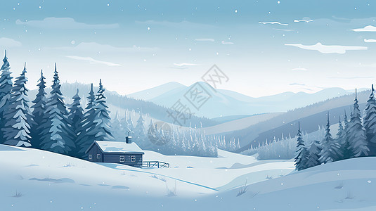 冬天雪山雪景图片