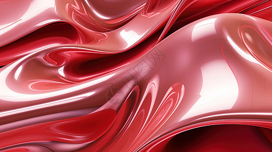 金属质感红色液态流体背景图片