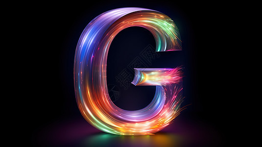 彩虹光波英文字母G背景图片
