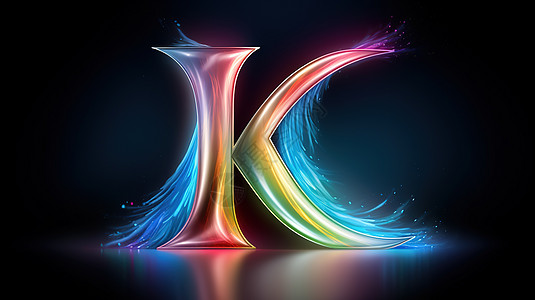 彩虹光波英文字母K背景图片