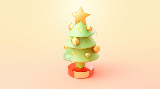 绿色圣诞树3D图标图片