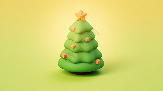 圣诞节3D元素圣诞树背景图片