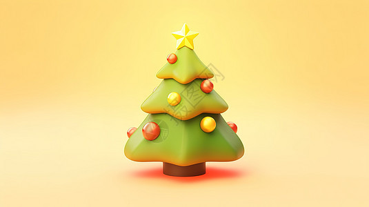 绿色3D节日圣诞树背景图片