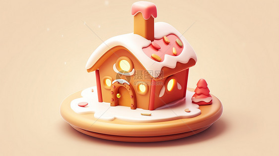 姜饼屋圣诞3D图标图片