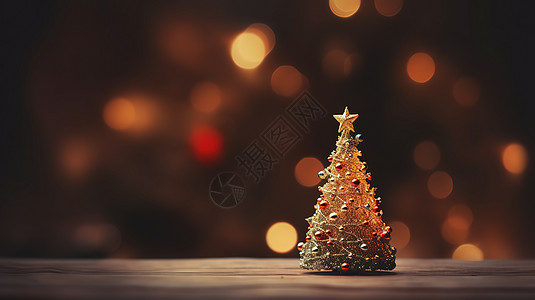 迷你可爱的圣诞树微距场景高清图片