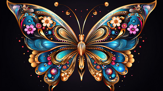 美丽彩色的蝴蝶图标图片
