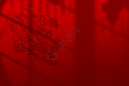 春节吃饺子龙年光影红色创意背景设计图片