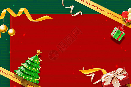 圣诞礼物红绿撞色圣诞节背景设计图片
