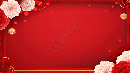牡丹花新年喜庆背景图片