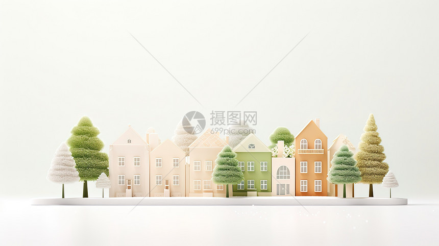 城市建筑街景3D图片