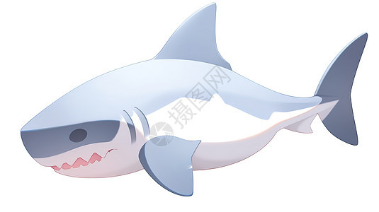 3D可爱的鲨鱼图标图片