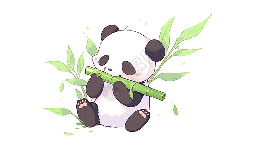 小熊猫吃柱子可爱图标图片