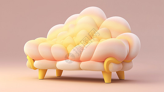 软糯厚厚的立体卡通单人沙发背景图片