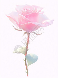 小清新水嫩的卡通粉色玫瑰花图片
