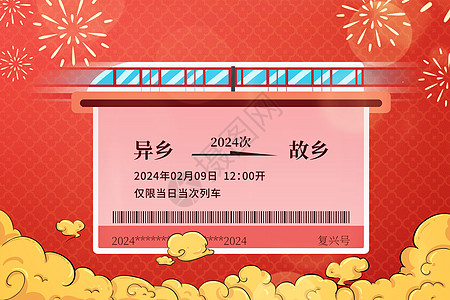 春运车票回家车票高清图片