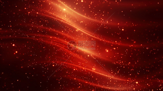 红色商务发光粒子PPT背景图片