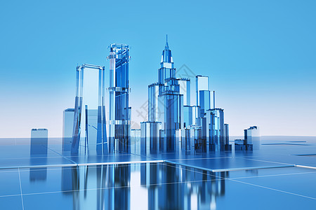 3D立体未来科技风城市主题场景图片