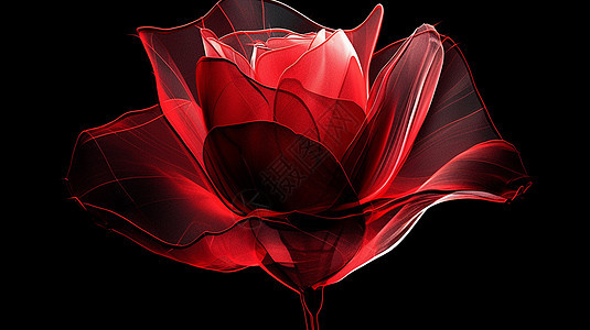 梦幻唯美漂亮的卡通红玫瑰背景图片