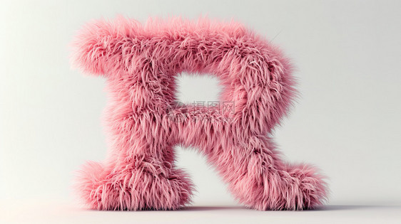 粉红色毛茸茸字母R图片