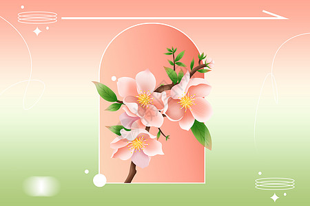 春天桃花清新粉色花朵背景设计图片