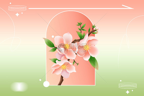 清新粉色花朵背景图片
