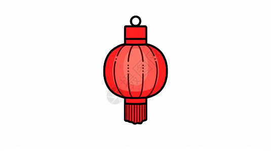 春节喜庆红色灯笼简约卡通图标图片