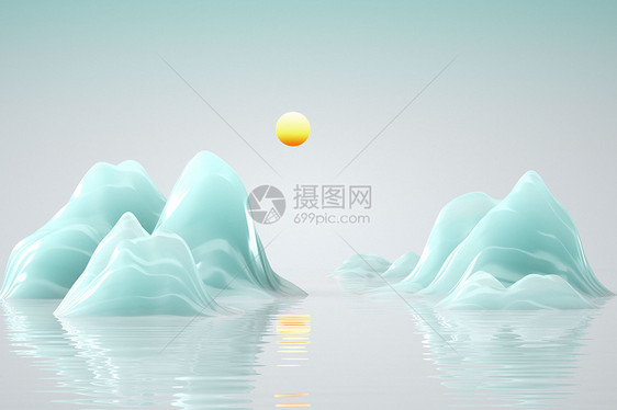 中国风山峰背景图片