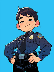 帅气的卡通男警察图片