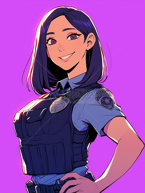 漂亮的卡通女警察图片
