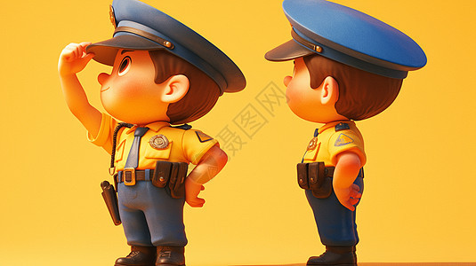 可爱帅气卡通警察图片