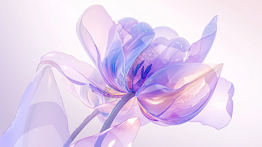 紫色超现实卡通花朵图片