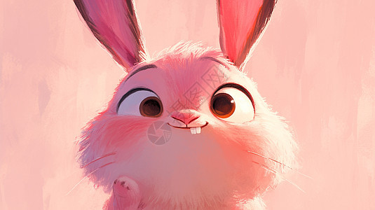 粉色大耳朵可爱的卡通兔子图片