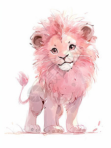 粉色卡通可爱小狮子图片