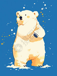 一只肥胖可爱的白色卡通北极熊图片