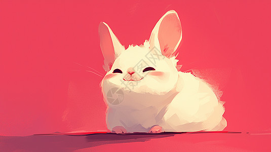 白色可爱的卡通小宠物兔图片