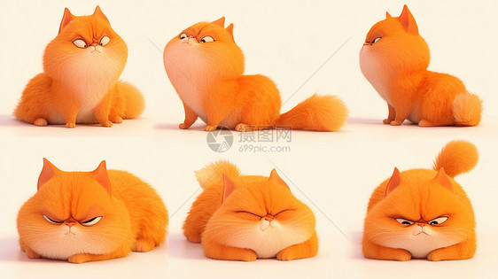毛茸茸肥胖可爱的橘猫图片