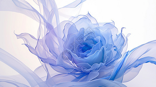 抽象梦幻透明花瓣卡通牡丹花图片