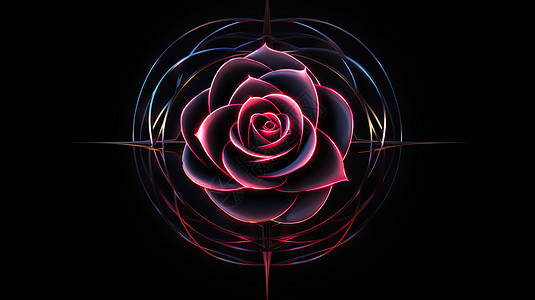 玫瑰花黑金图标图片