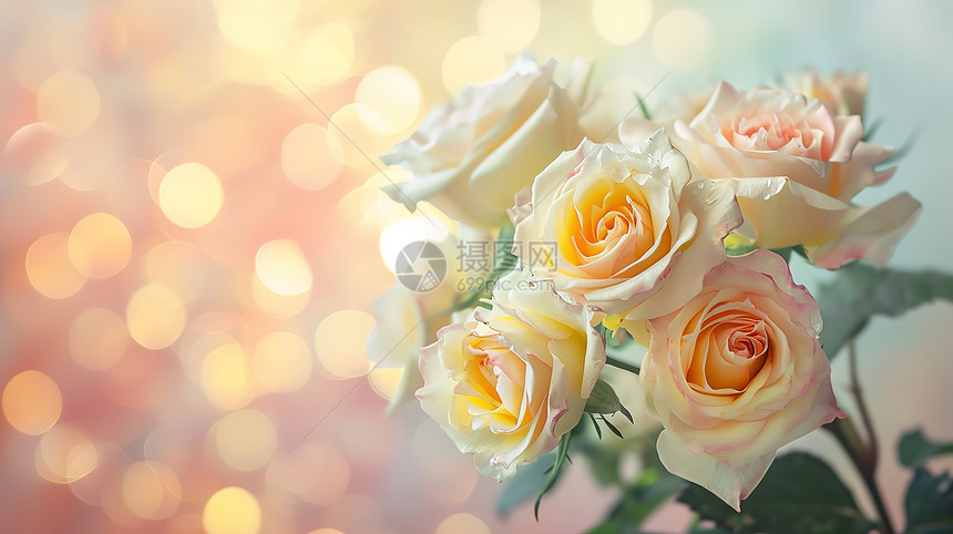 一束黄色玫瑰花春天花朵图片