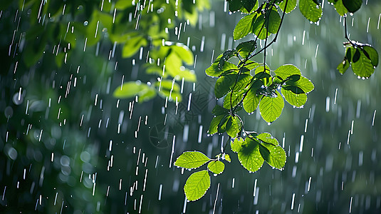 春天下雨天雨滴雨水高清图片