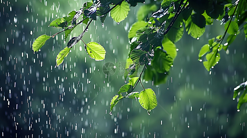 春季下雨天图片